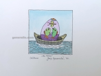 Josip Generalic, JG-O10-25, Easter egg with fish, watercoloured silkscreen, 25x24cm 10x10 cm, 1994 - 100 eur