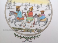 Josip Generalic, JG-L26-01(5), Christmas - Three Kings, water-coloured silkscreen, 50x35 cm 33x29 cm, 1992 - 200 eur