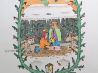 Josip Generalic, JG-N08-03(9), Lullaby for little Jesus (green), water-coloured silkscreen, 35x25 cm 24x18 cm - 150 eur