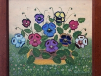 Mara Puskaric, 1970, Flowers, oil on chipboard, 30x32 cm - 1000 eur