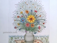 Josip Generalic, JG-B01-02(6), Flowers in the field (yellow), water-coloured etching, 53x40 cm 43x28 cm, 1987 - 800 eur