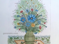 Josip Generalic, JG-B01-03(6), Flowers in the field (blue), water-coloured etching, 53x40 cm 43x28 cm, 1987 - 800 eur