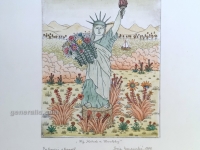 Josip Generalic, JG-C02-02(2), Statue of Liberty in Croatia (blue), water-coloured etching, 53x39 cm 27x21 cm, 1987 - 300 eur