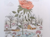 Josip Generalic, JG-C13-02 (Last one), The rose, water-coloured etching, 39x27 cm 26x20 cm, 1987 - 600 eur