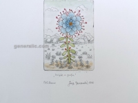 Josip Generalic, JG-G01-07(5), Flower in the field (blue), water-coloured etching, 27x20 cm 10x7 cm, 1986 - 200 eur