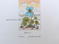 Josip Generalic, JG-G04-06(5), Violet (blue), water-coloured etching, 26x19 cm 10x7 cm, 1986 - 200 eur