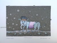 Josip Generalic, JG-L23-14(15), Mutant with trunk (violet), 35x50 cm 24x35 cm, 1986 - 200 eur