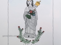 Josip Generalic, JG-M05-03(4), Mother of God from Bistrica, water-coloured silkscreen, 35x25 cm 24x18 cm, 1984