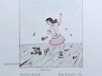 Josip Generalic, JG-O09-01(Last one), Little balerina, watercoloured silkscreen, 34x25cm 16x14cm, 1983
