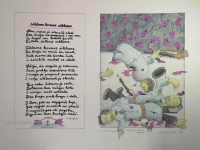 Josip Generalic, 1989, Krvave ciklame, water-coloured silkscreen, 50x65 cm